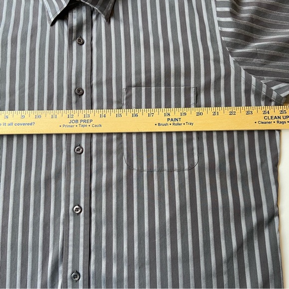 FORSYTE OF CANADA Gray/Black Striped Long Sleeve Button Up Dress Shirt Size L - Picture 6 of 12